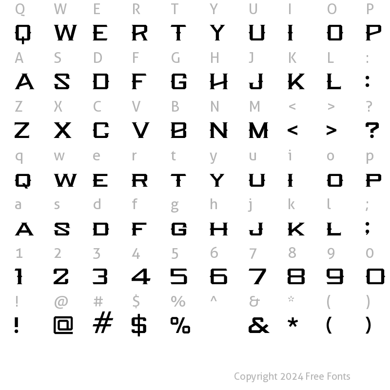 Character Map of Knox Serif Serif