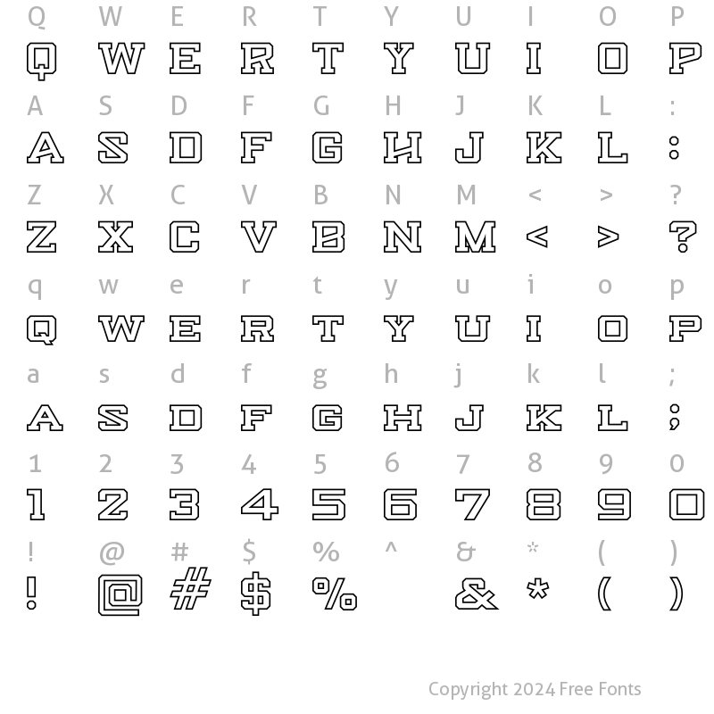 Character Map of Knox Slab Outline Slab O