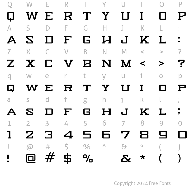 Character Map of Knox Slab Slab