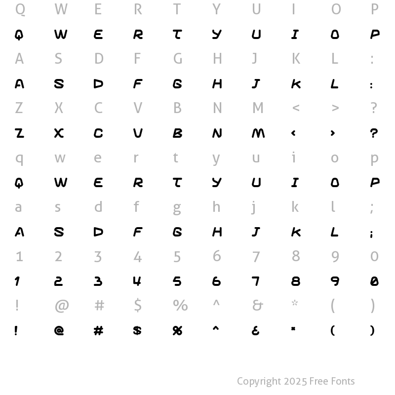 Character Map of Knuckle sandwich Regular