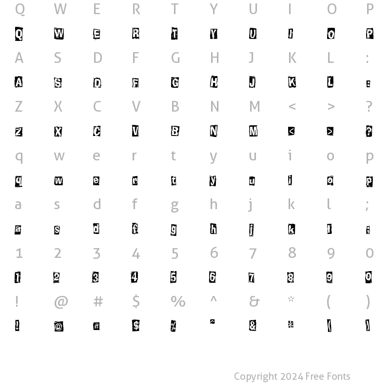 Character Map of Knucklehead Boxed Regular