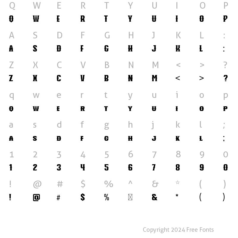 Character Map of Knucklehead Deco Ultra Black