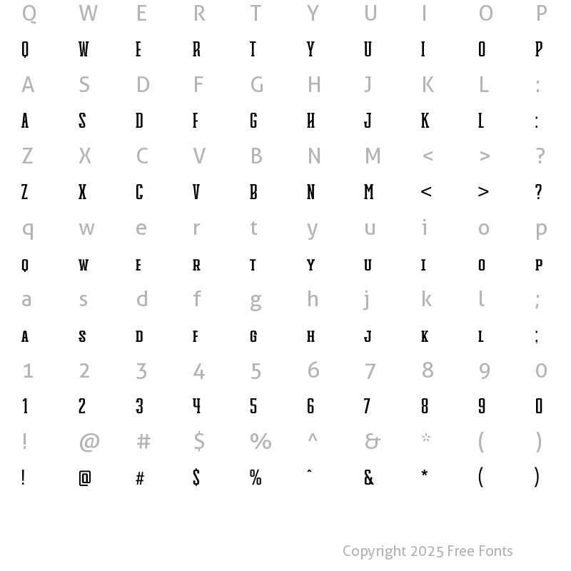 Character Map of Knucklehead Slab Regular