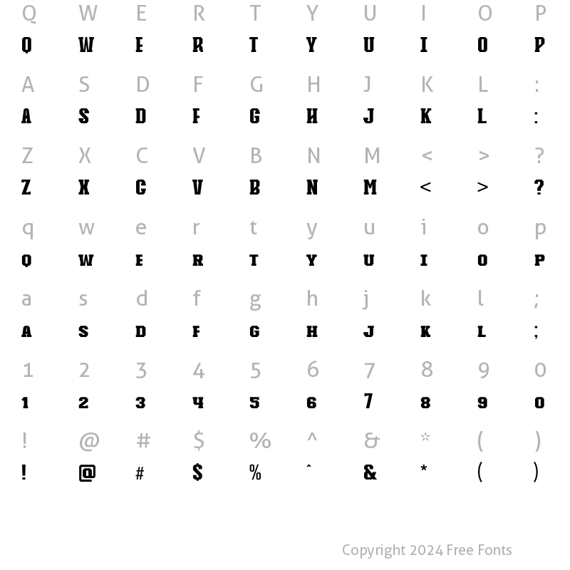 Character Map of Knucklehead Slab Ultrablack