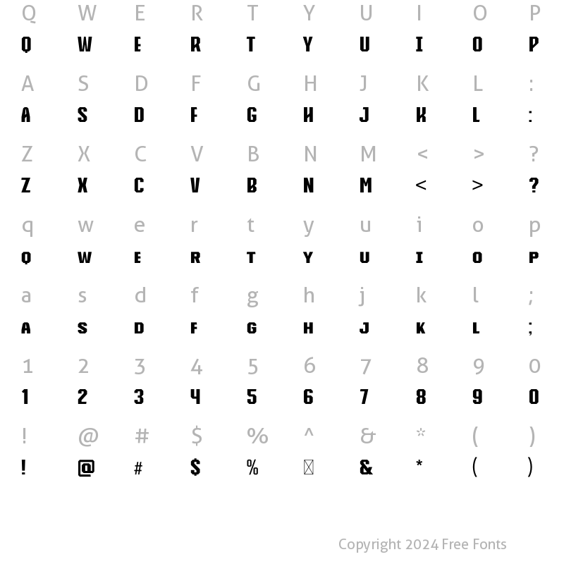 Character Map of Knucklehead Ultra Black