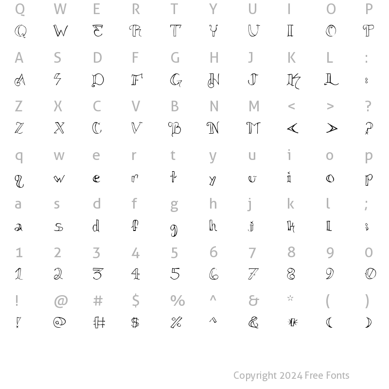 Character Map of knuckle.tatz Regular