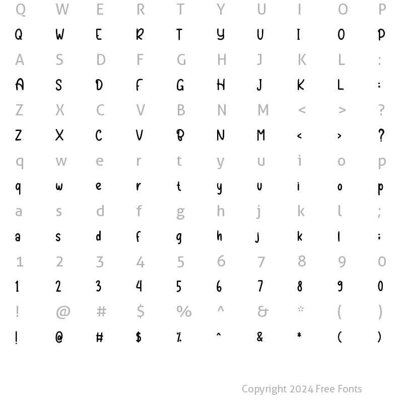 Character Map of Koalakuu Regular