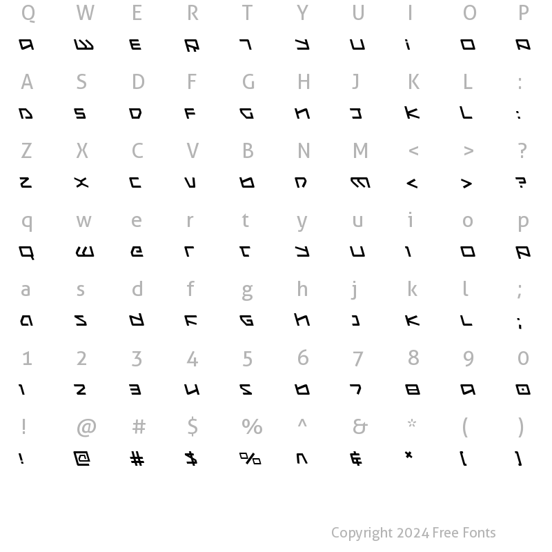 Character Map of Kobold Leftalic Italic