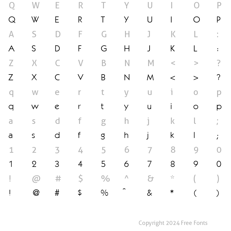 Character Map of KochModern DB Regular