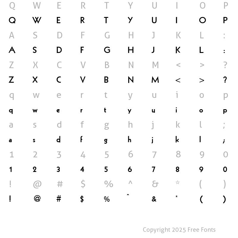 Character Map of KochOriginal DB Bold