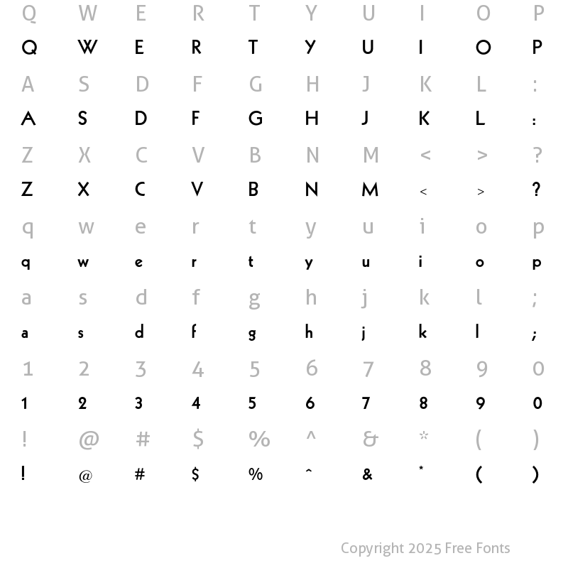 Character Map of KochOriginal Regular