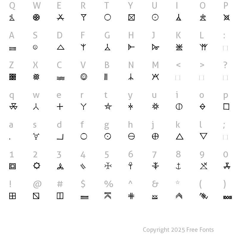 Character Map of KochSignsOne Roman