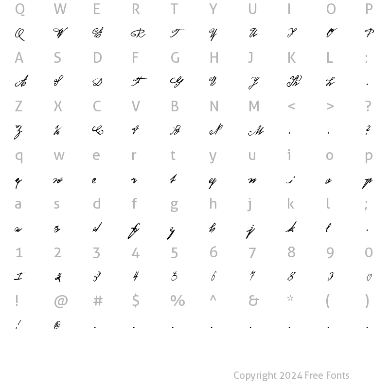 Character Map of Koenigsbrueck Regular