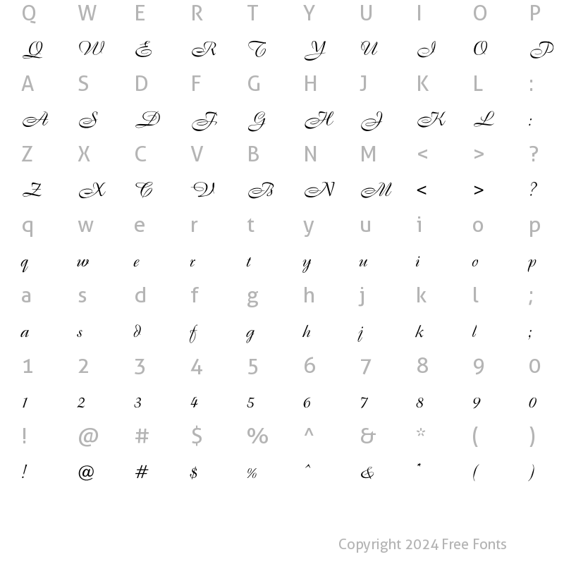 Character Map of Koepenick Regular