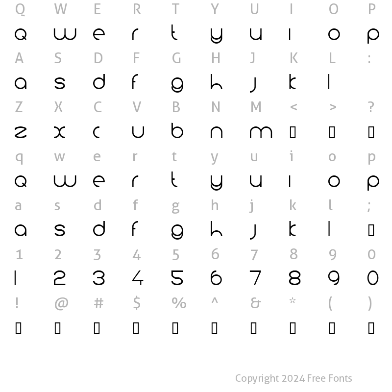 Character Map of koeschaap Regular