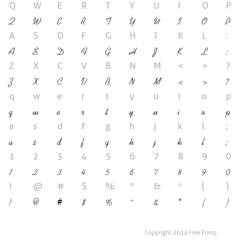 Character Map of Koffee Regular