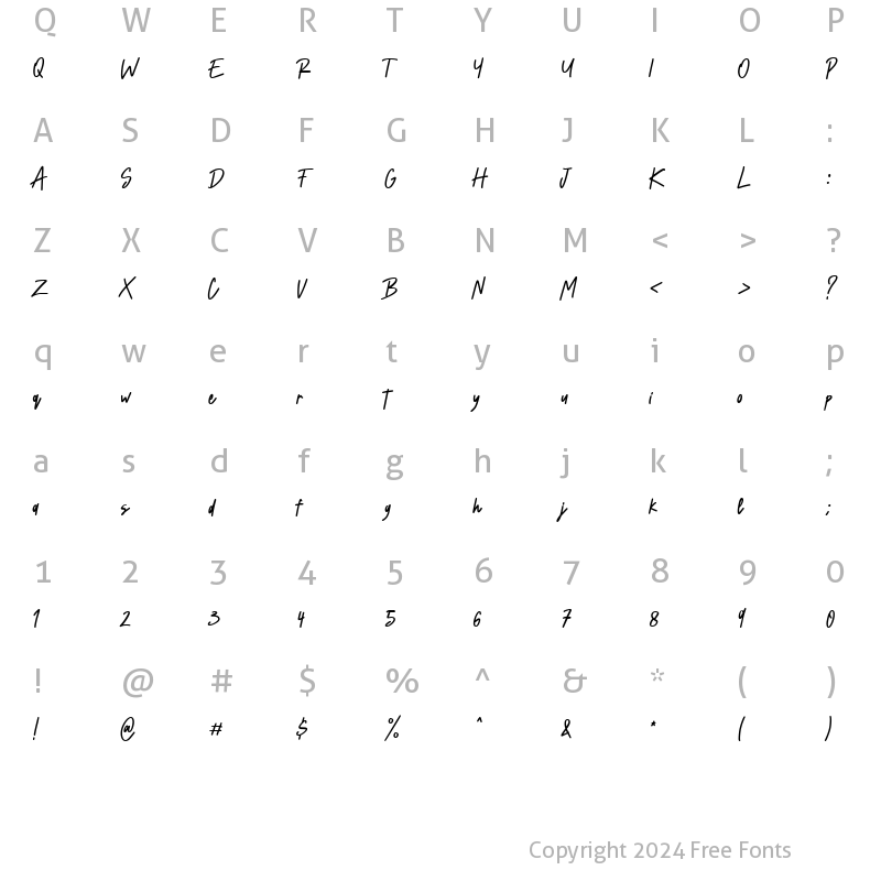 Character Map of Koffiesta Regular