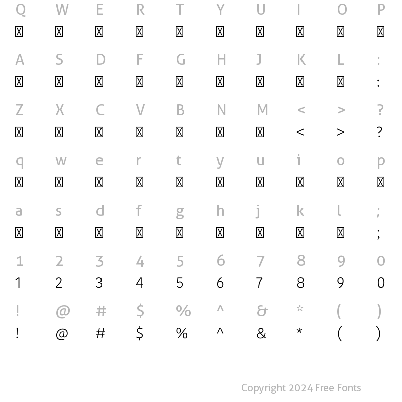 Character Map of Kohinoor Arabic Light