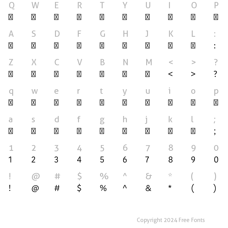 Character Map of KohinoorArabic-Regular ?