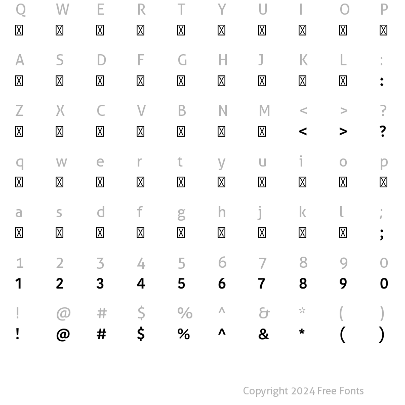 Character Map of KohinoorArabic-Semibold ?