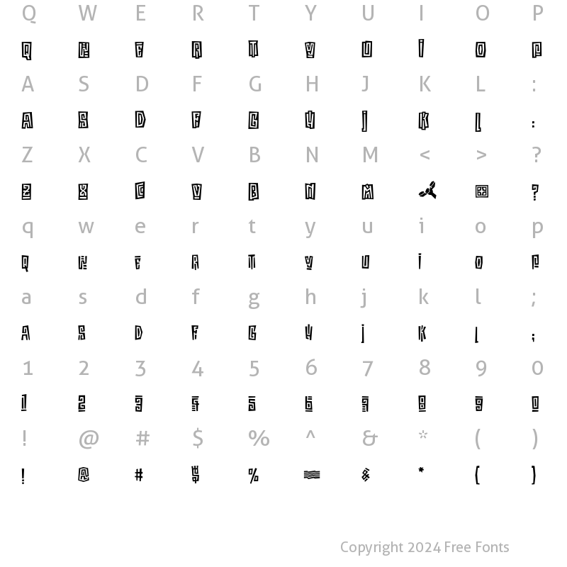 Character Map of Kokoa ITC Regular