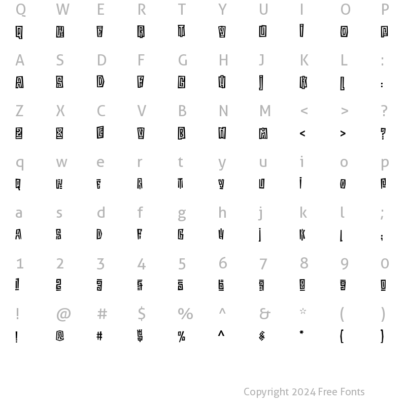 Character Map of Kokoa ITC Std Regular