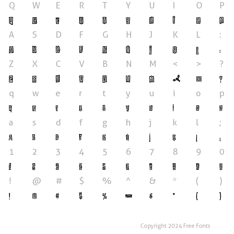 Character Map of KokoaITC TT Regular