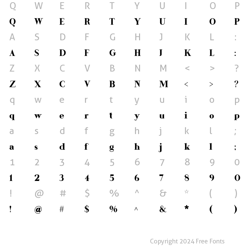 Character Map of Koldby Black