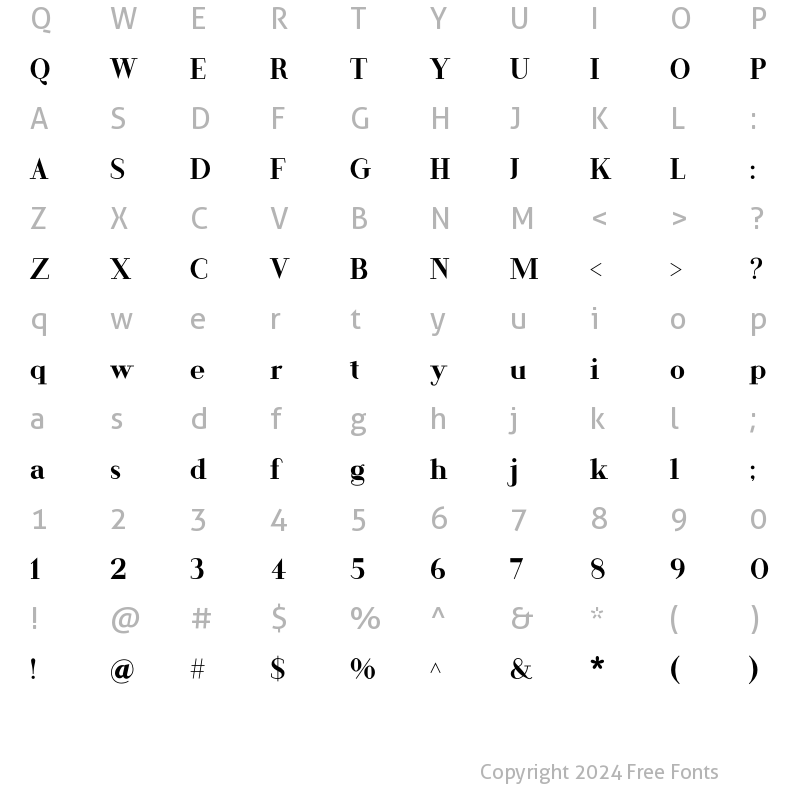 Character Map of Koldby Bold