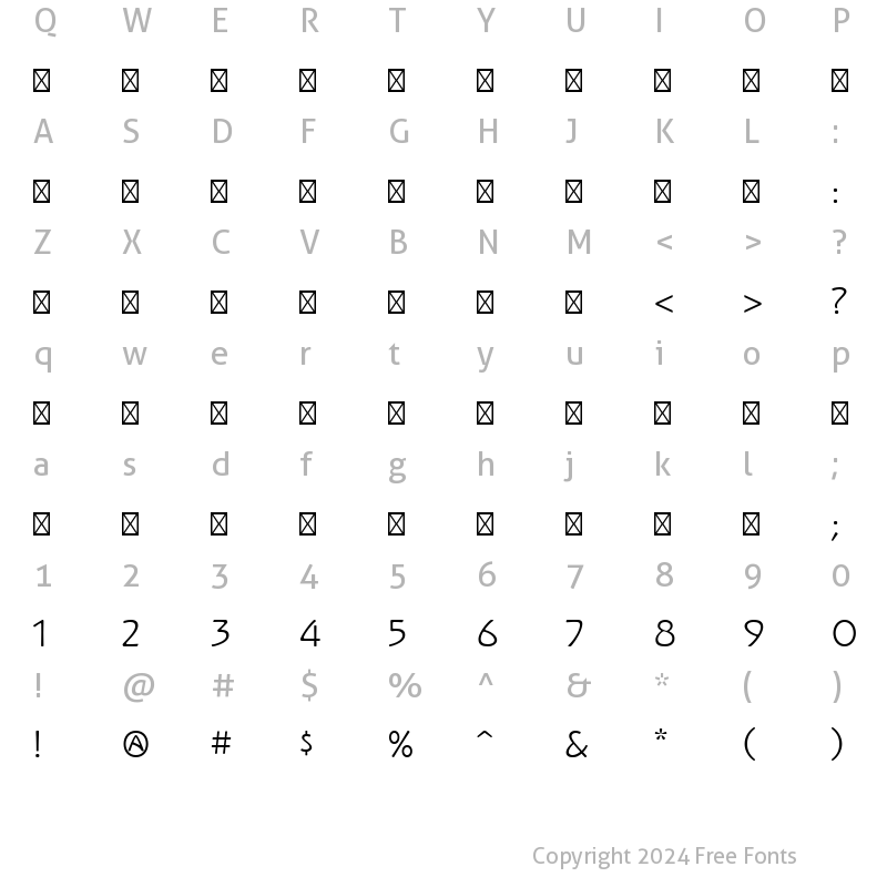 Character Map of Koloman Modern Regular