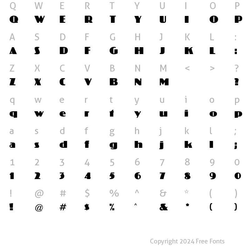 Character Map of Koloss CG Regular