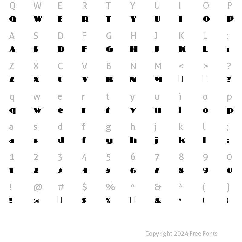 Character Map of Kolossal Normal