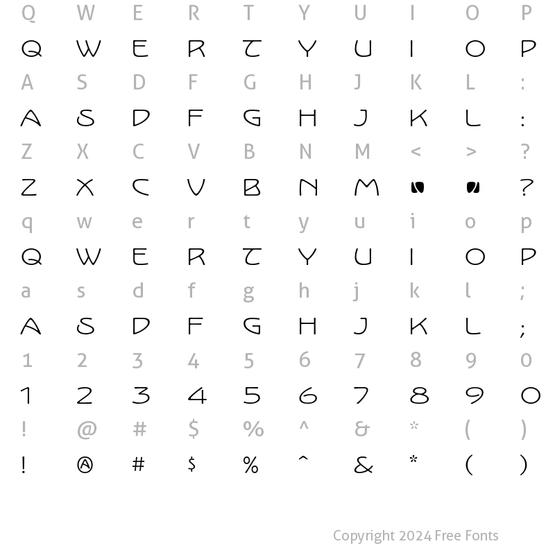 Character Map of KoloWide Regular