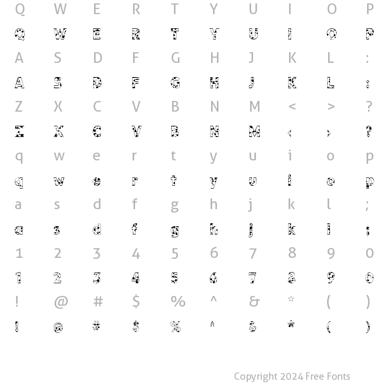 Character Map of KolSpotted Regular