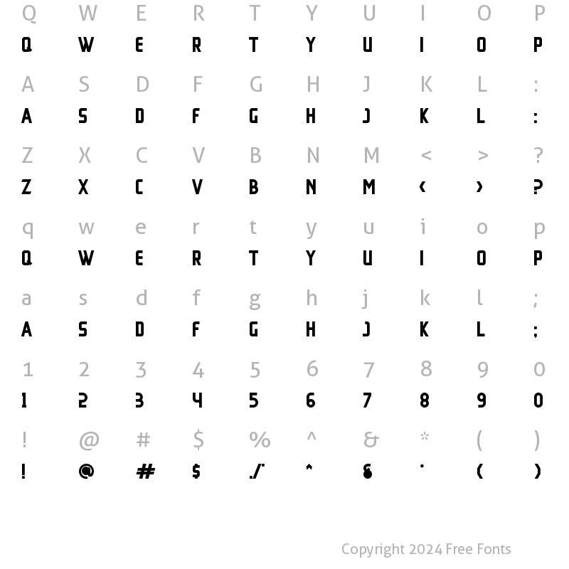 Character Map of KOMAKU Regular