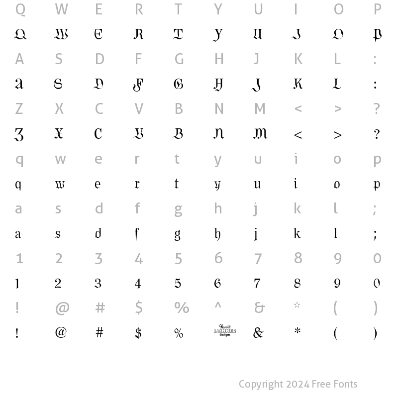 Character Map of Kombine Regular