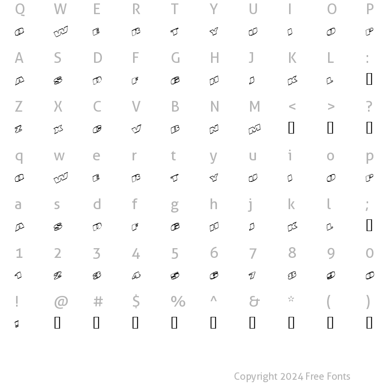 Character Map of KometenMelodie1 Regular