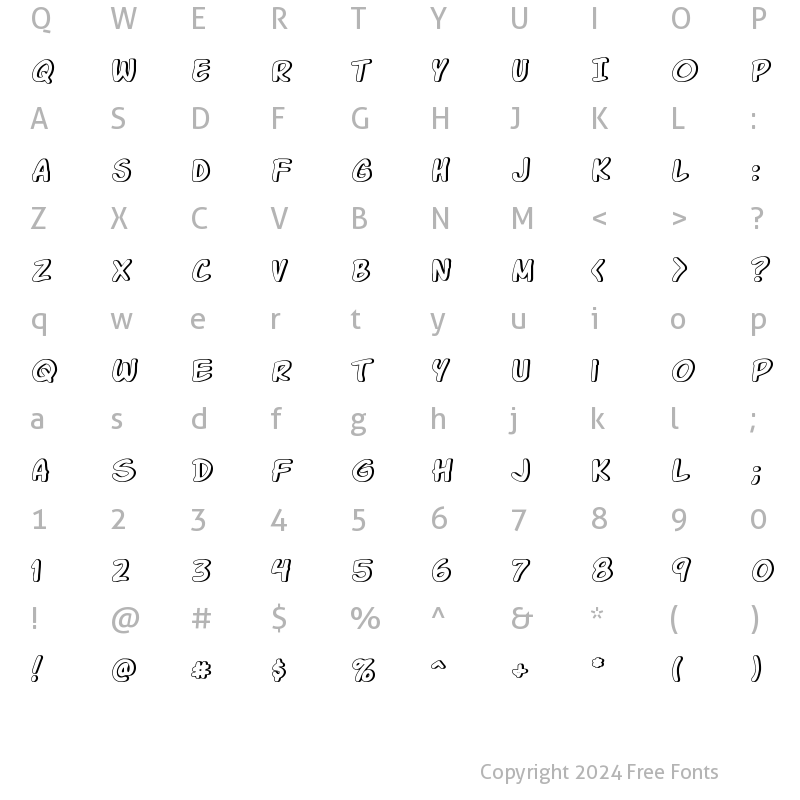 Character Map of Komika Glaze Regular