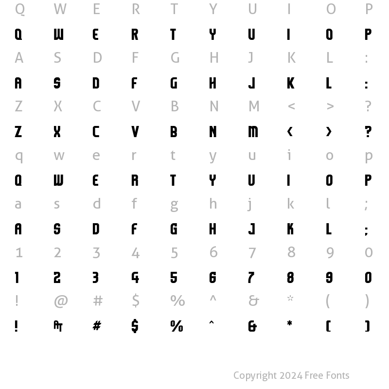 Character Map of Komikazoom Regular