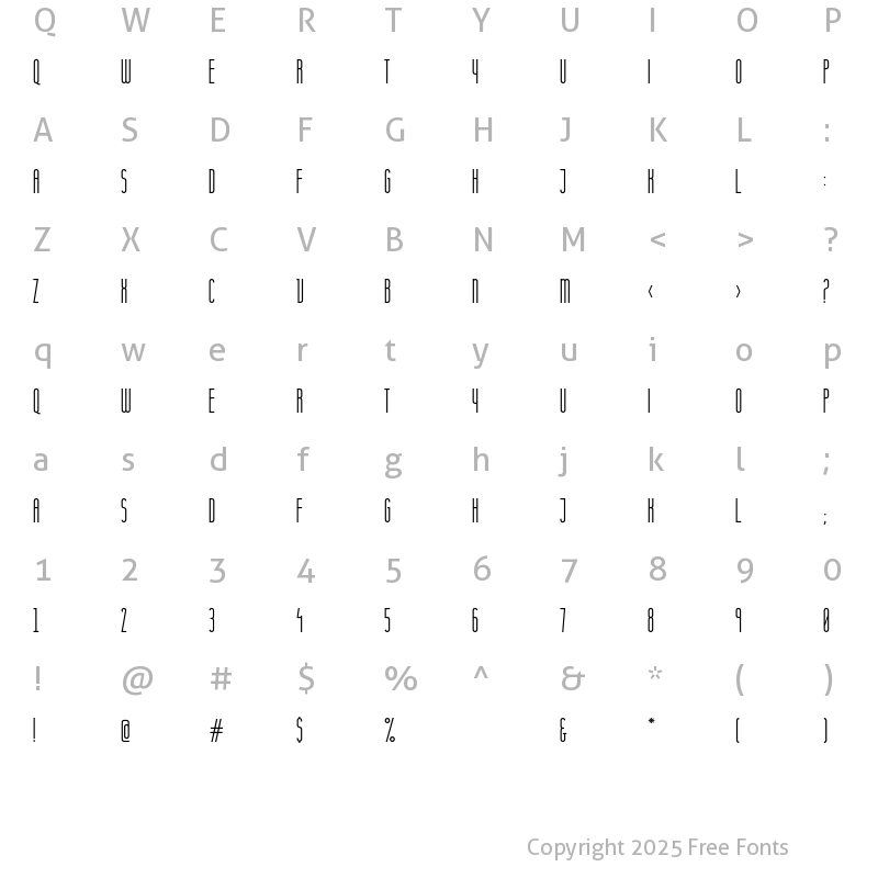 Character Map of Komoda Regular