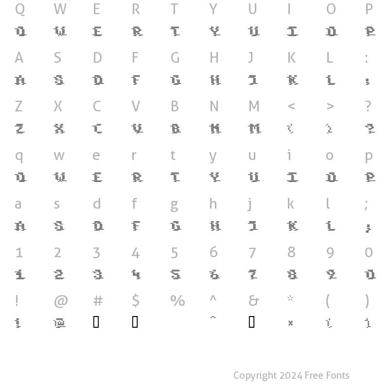 Character Map of Komodore Destroy Komodore Destroy