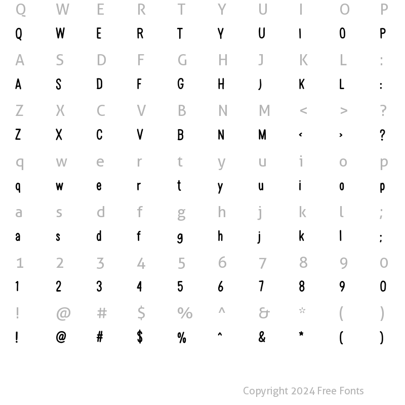 Character Map of Komstedt Bold