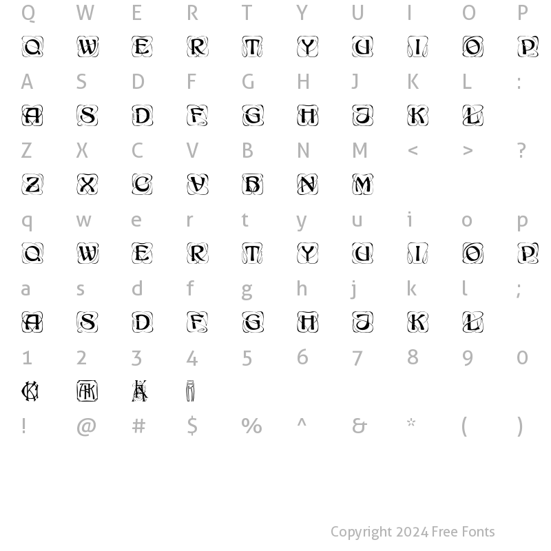 Character Map of KonanKaps Regular