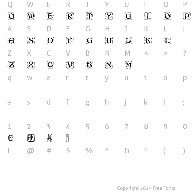 Character Map of KonanurKaps Regular