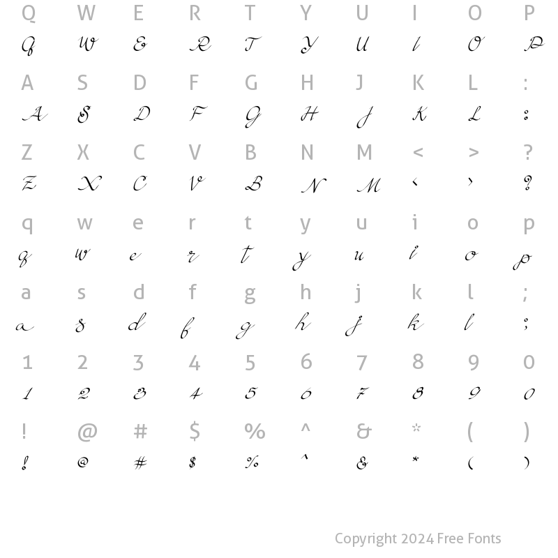 Character Map of Kondoraz Italic