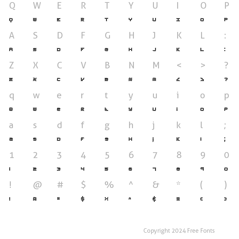 Character Map of Konector Eerie (BRK) Regular