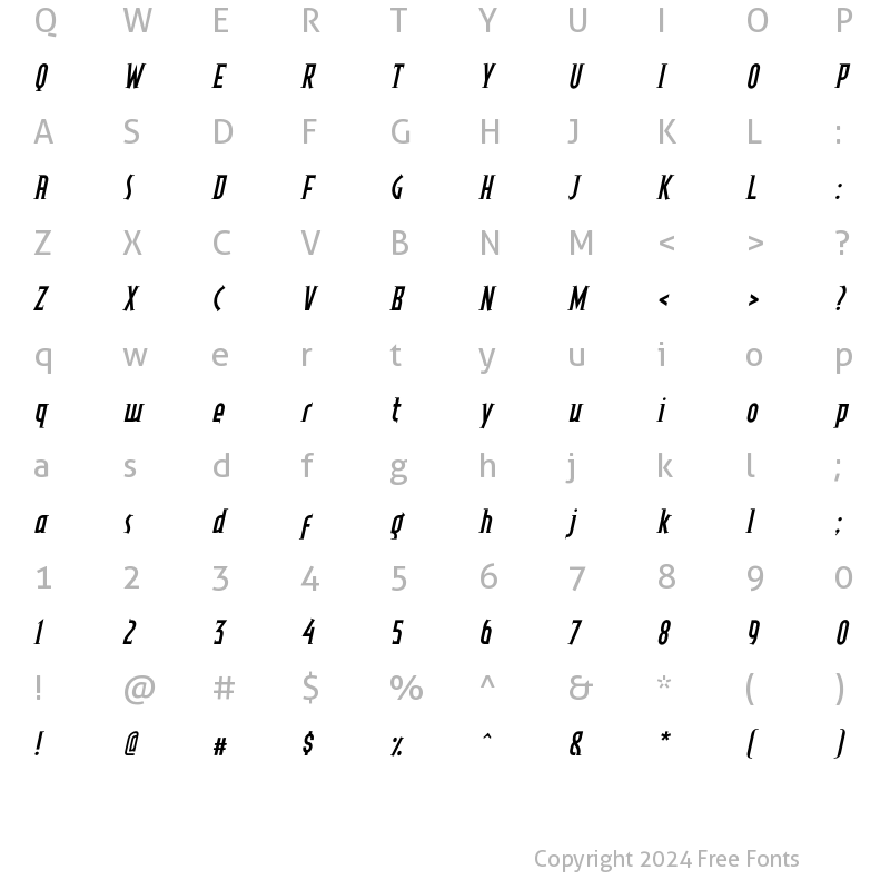 Character Map of Konfactur Two Regular