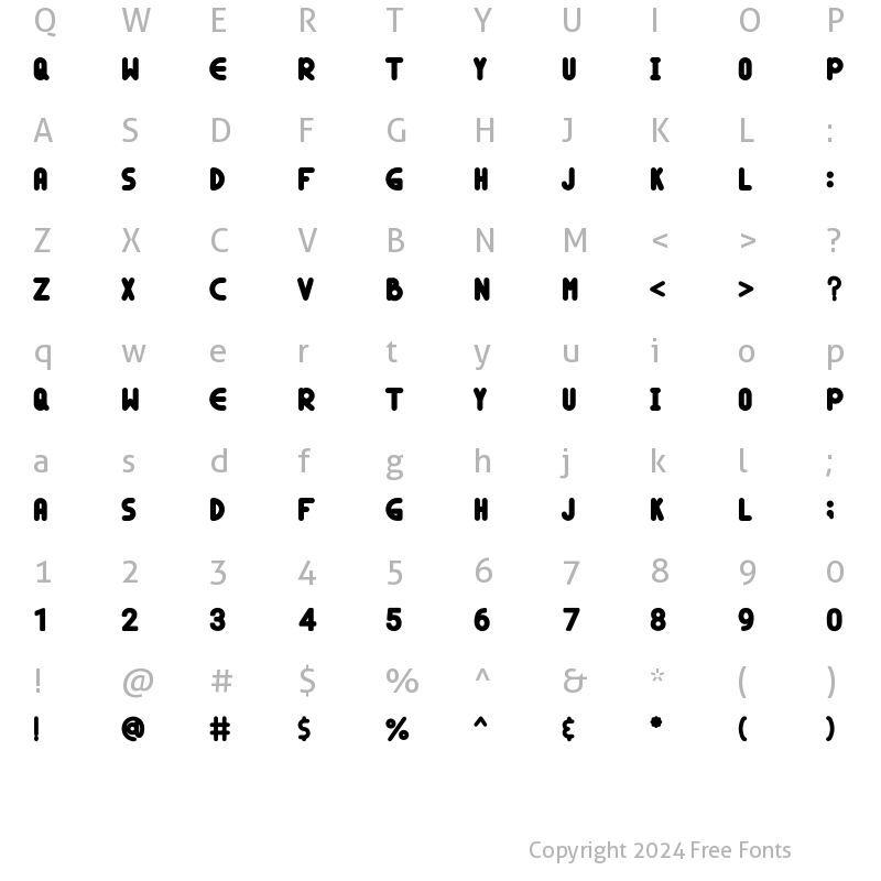 Character Map of KONTANA Regular