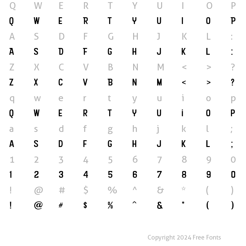 Character Map of KonTikiAlohaJF Regular