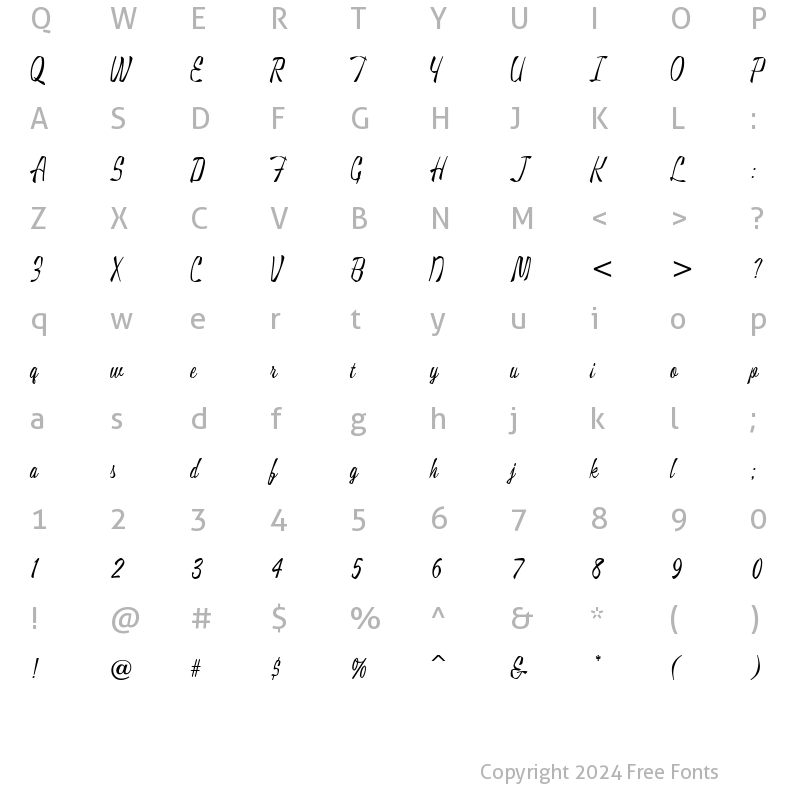 Character Map of KonTikiJFLounge Regular